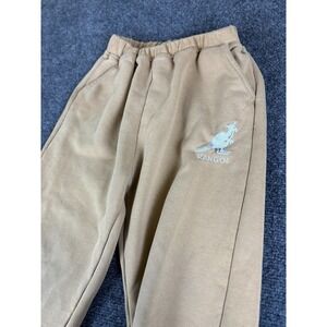 Kangol Jogger Pants Kids 4T 19x16 Beige Logo Elastic Waist Tapered Leg READ